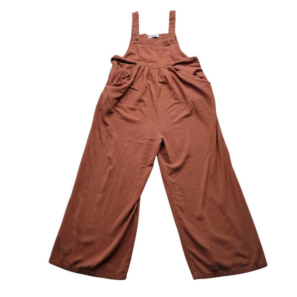 Maacie Women’s Jumpsuit Size L Rust Orange Wide Leg Overalls Boho Romper